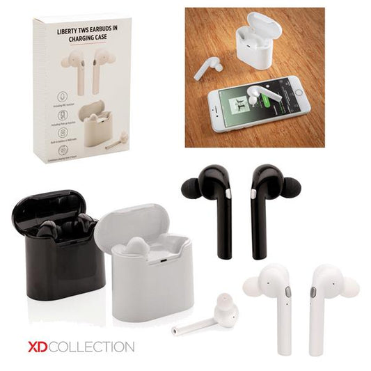 AURICOLARI WIRELESS CUSTODIA DI RICARICA LIBERTY NERO