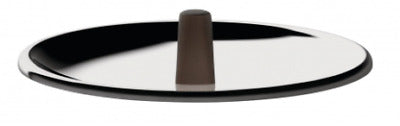 EDO, COPERCHIO IN ACCIAIO INOSSIDABILE 18/10. POMELLO IN ACCIAIO INOSSIDABILE 18/10 CON RIVESTIMENTO IN PVC MARRONE.