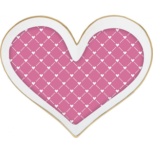 PIATTO CUORE ROMANCE FRAGOLA