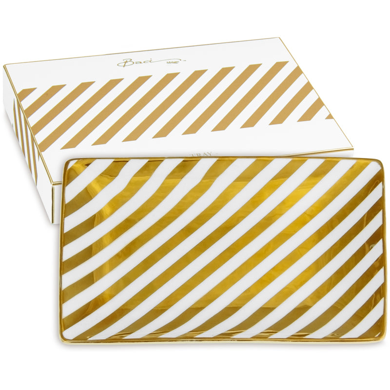 VASSOIETTO 16X11 CM GOLD STRIPES