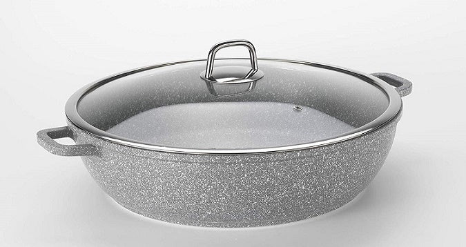 TEGAME PUNTINATO 36 CM CON COPERCHIO IN VETRO