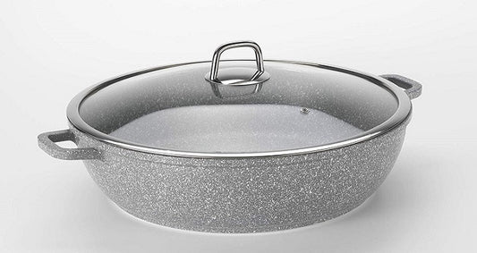 TEGAME PUNTINATO 36 CM CON COPERCHIO IN VETRO