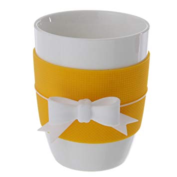 MUG FASCIA GIALLO FLUO FIOCCO BIANCO